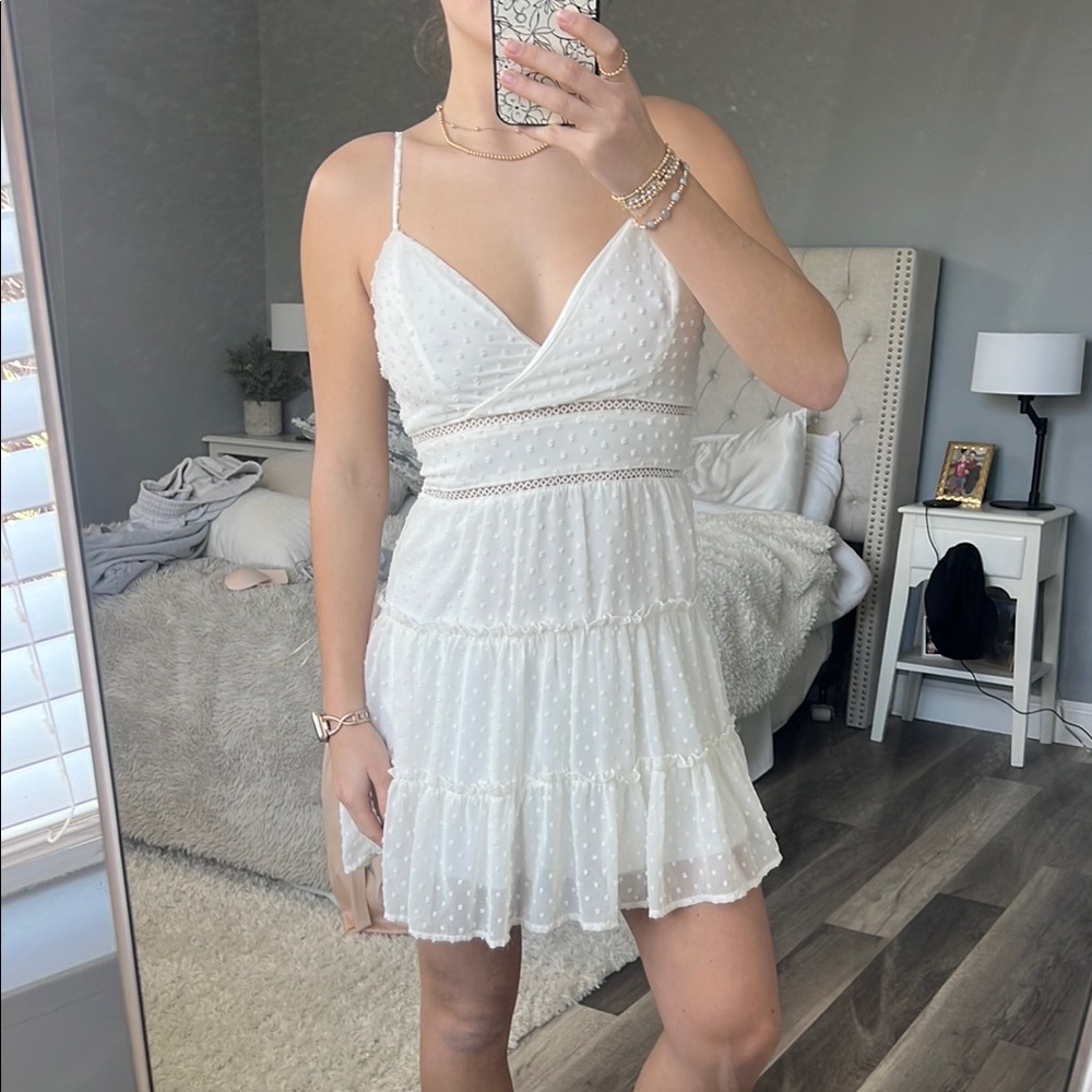 Elegant White Spaghetti Strap Dress